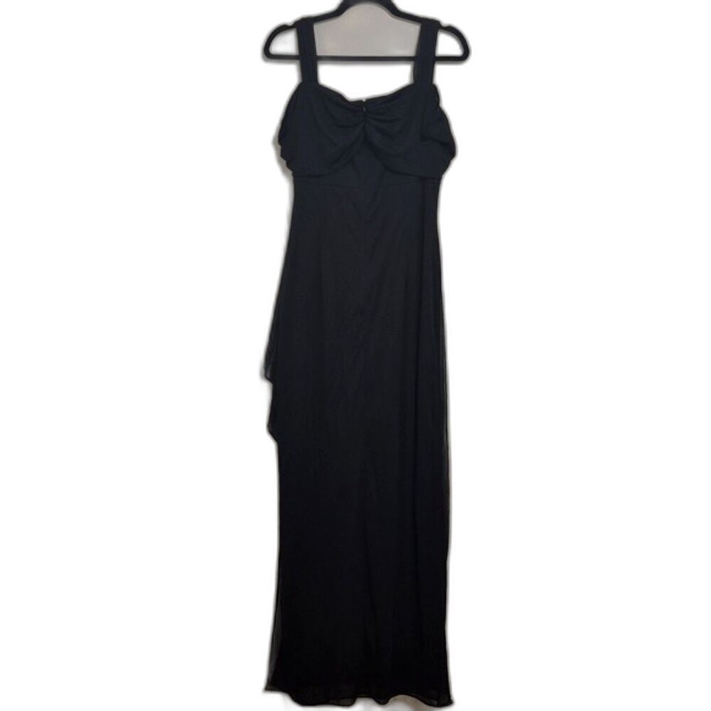 Alex Evenings Black Formal Maxi Dress Gown 12 Sheer Mesh Overlay Whimsical - Picture 3 of 11